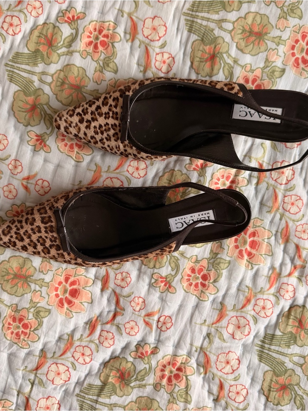 Rag & Bone Leopard Print Pointed Slingback Flats - Brown/Black